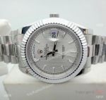 High Quality Replica Rolex Day Date II Watch 40mm Silver Striped Face